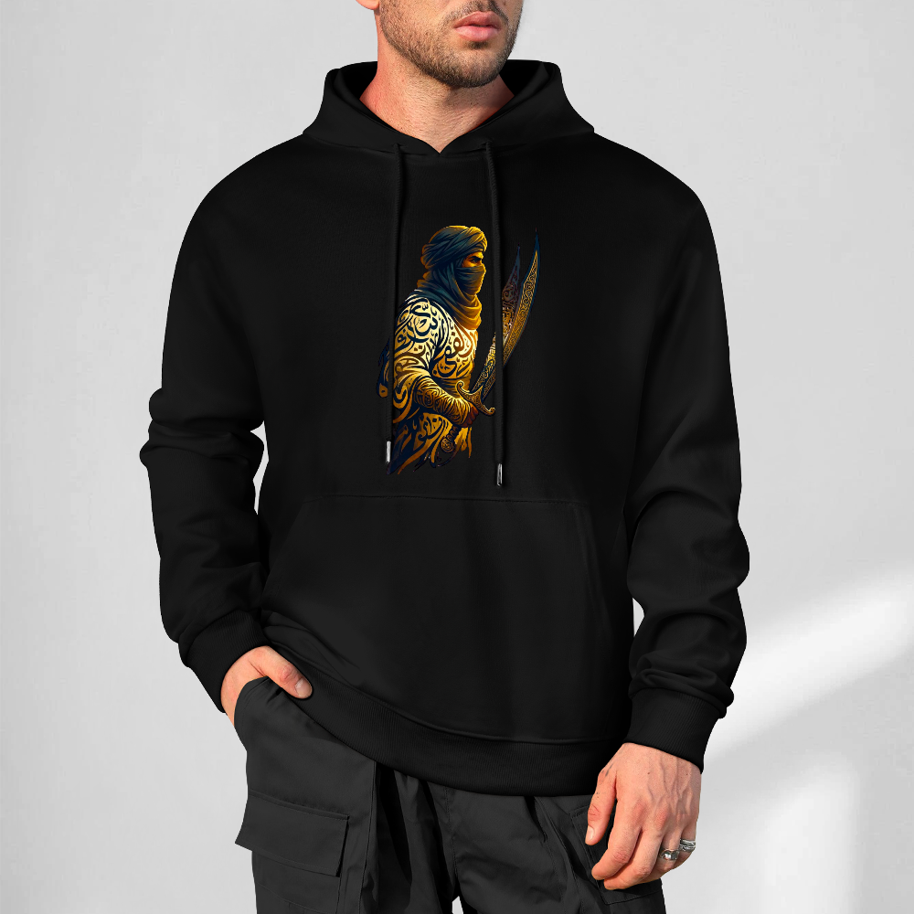 mens-cotton-hoodie-with-ali-warrior-haider-print-in-black-white-magenta-crimson-grey-navy-greyblue-apricot-bordeux-purple