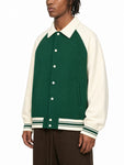 Contrast Raglan Sleeve Baseball Jacket