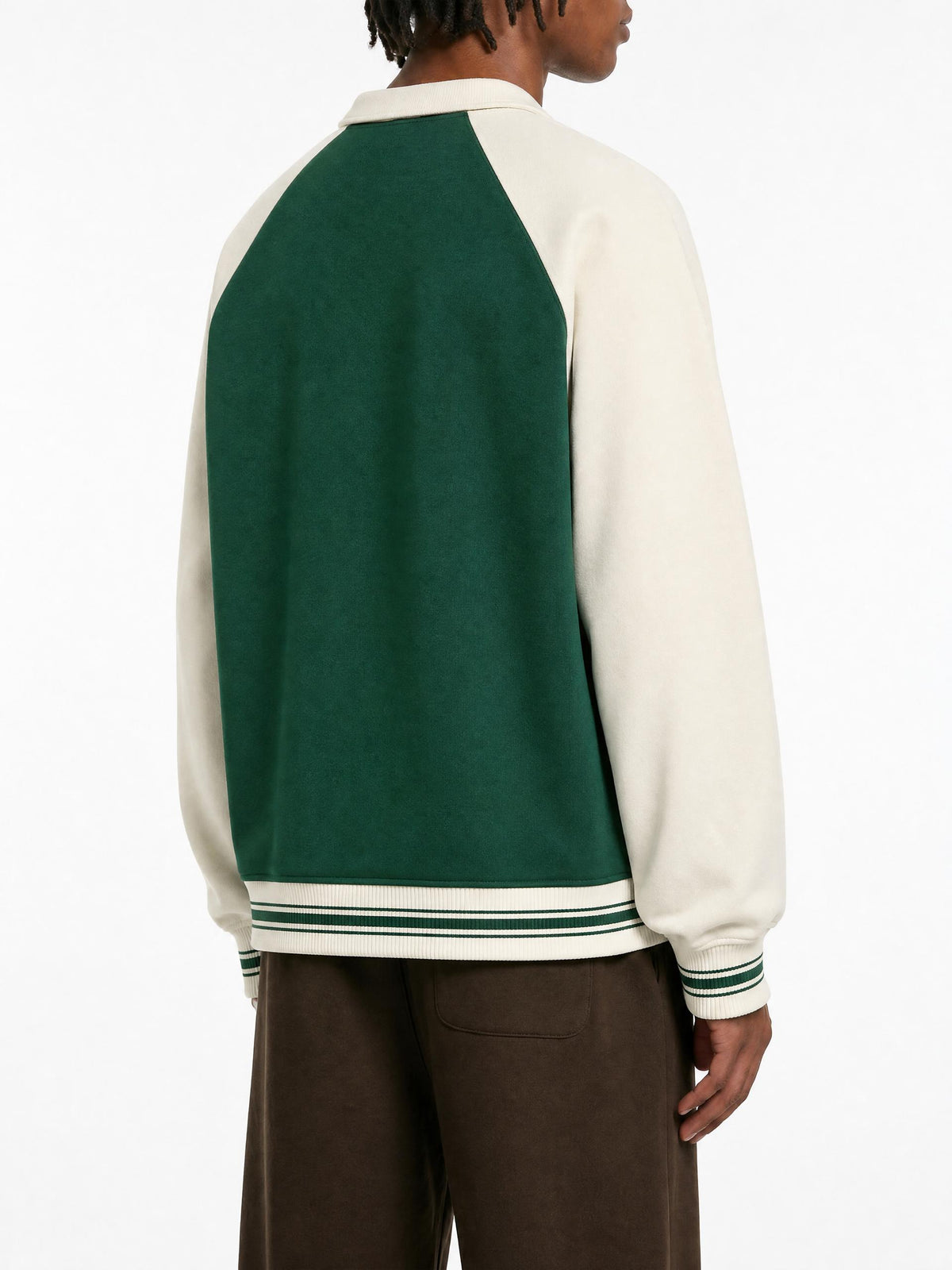 Contrast Raglan Sleeve Baseball Jacket