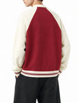 Contrast Raglan Sleeve Baseball Jacket