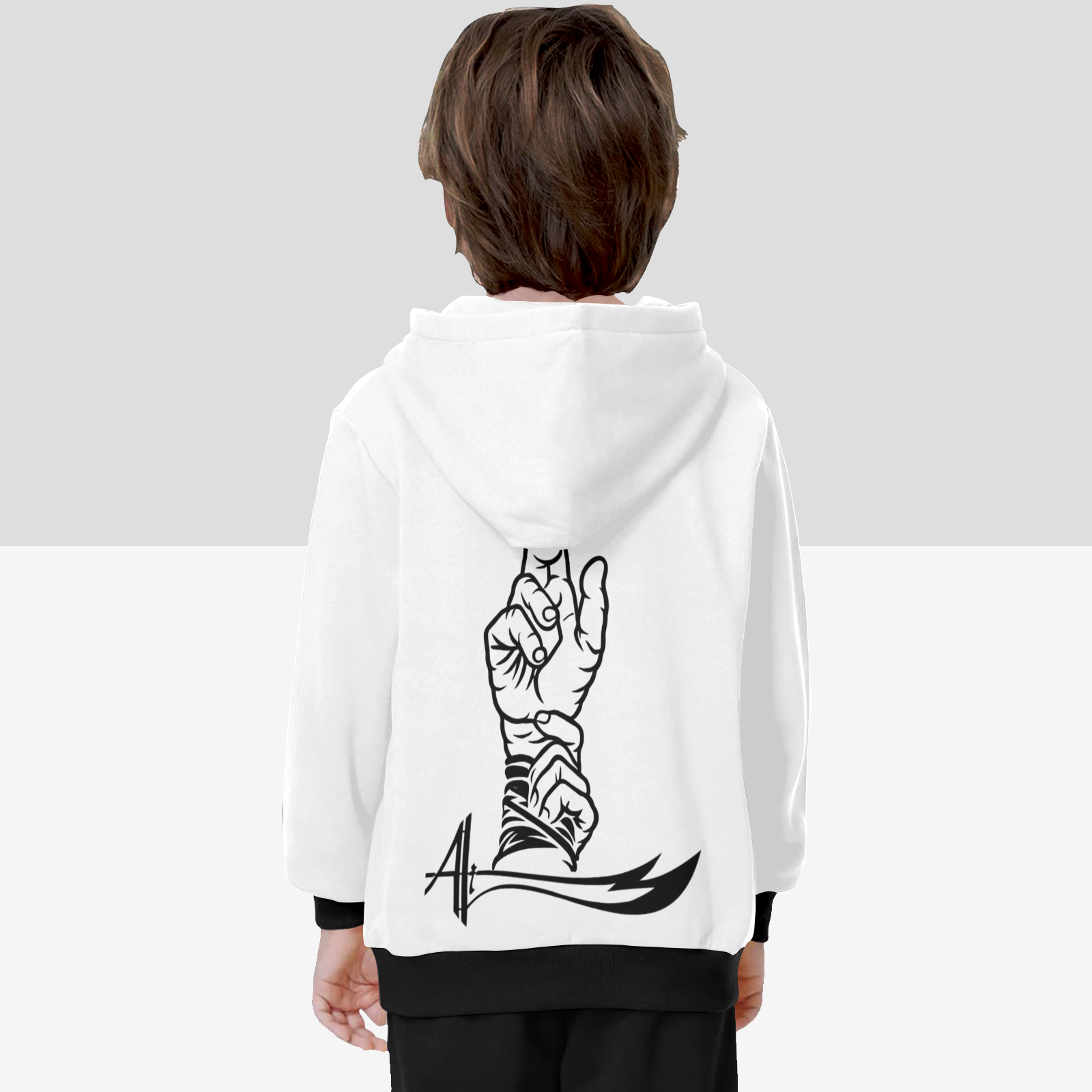 boys-hoodie-with-man-kunto-mawla-zulfiqar-print in-black-white-yellow-grey-blue-lightblue-personalised