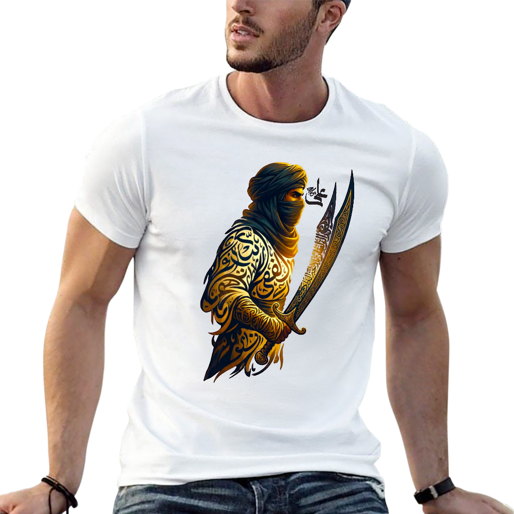 men's-cotton-t-shirt-with-labayka-ya-hussain-in-black-yellow-white-blue-darkblue-grey-pink-greyblue-purple-maroon-coffee-brown-apricot