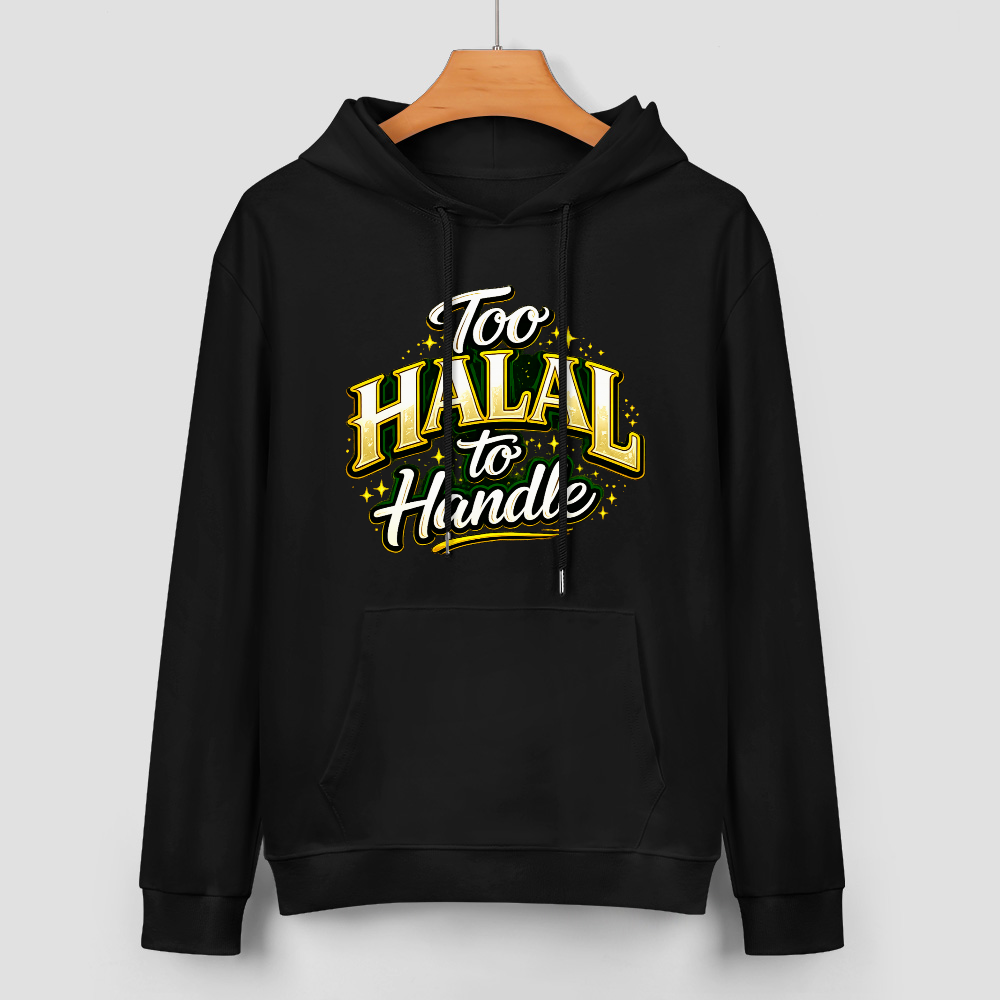 mens-cotton-hoodie-with-too-halal-to-handle-funny-print-in-black-white-magenta-crimson-grey-navy-greyblue-apricot-bordeux-purple-dark-purple