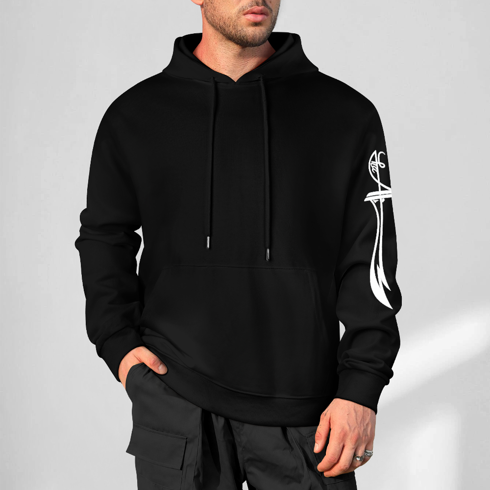 Mens-cotton-hoodie-with-zulfiqar-in-black