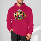 mens-cotton-hoodie-with-too-halal-to-handle-funny-print-in-black-white-magenta-crimson-grey-navy-greyblue-apricot-bordeux-purple-dark-purple