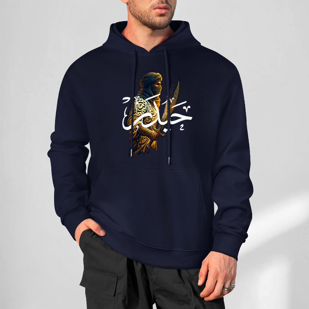 mens-cotton-hoodie-with-ali-warrior-haider-print-in-black-white-magenta-crimson-grey-navy-greyblue-apricot-bordeux-purple