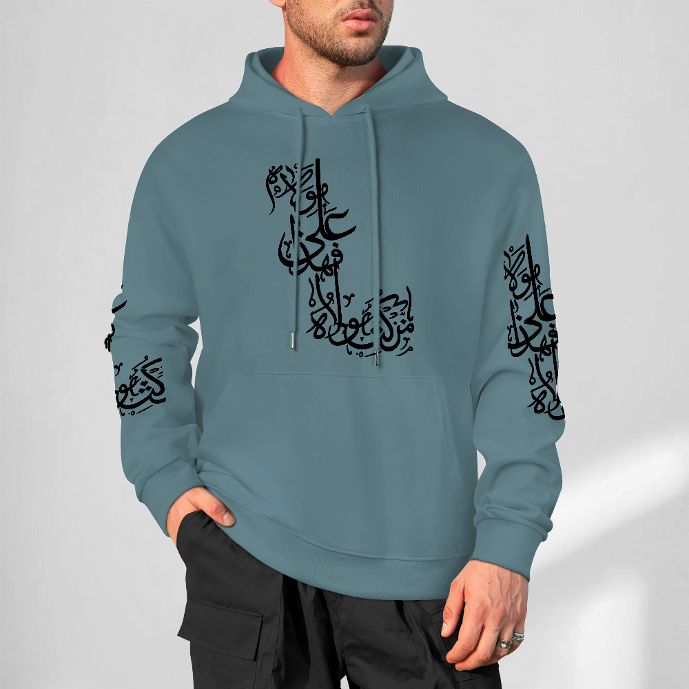 Mens-cotton-hoodie-with-man-kunta-mola-print-in-blue-grey