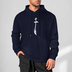 Mens-cotton-hoodie-with-zulfiqar-in-navy