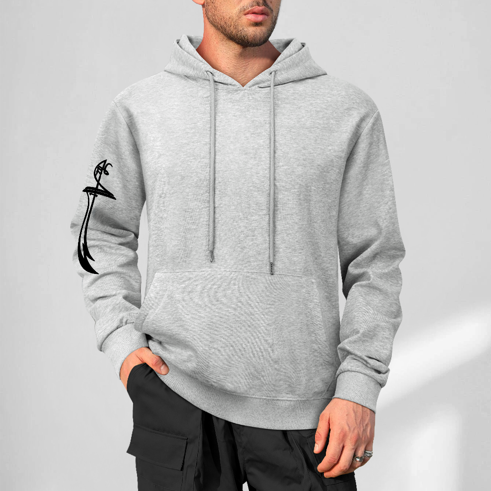 Mens-cotton-hoodie-with-zulfiqar-in-grey