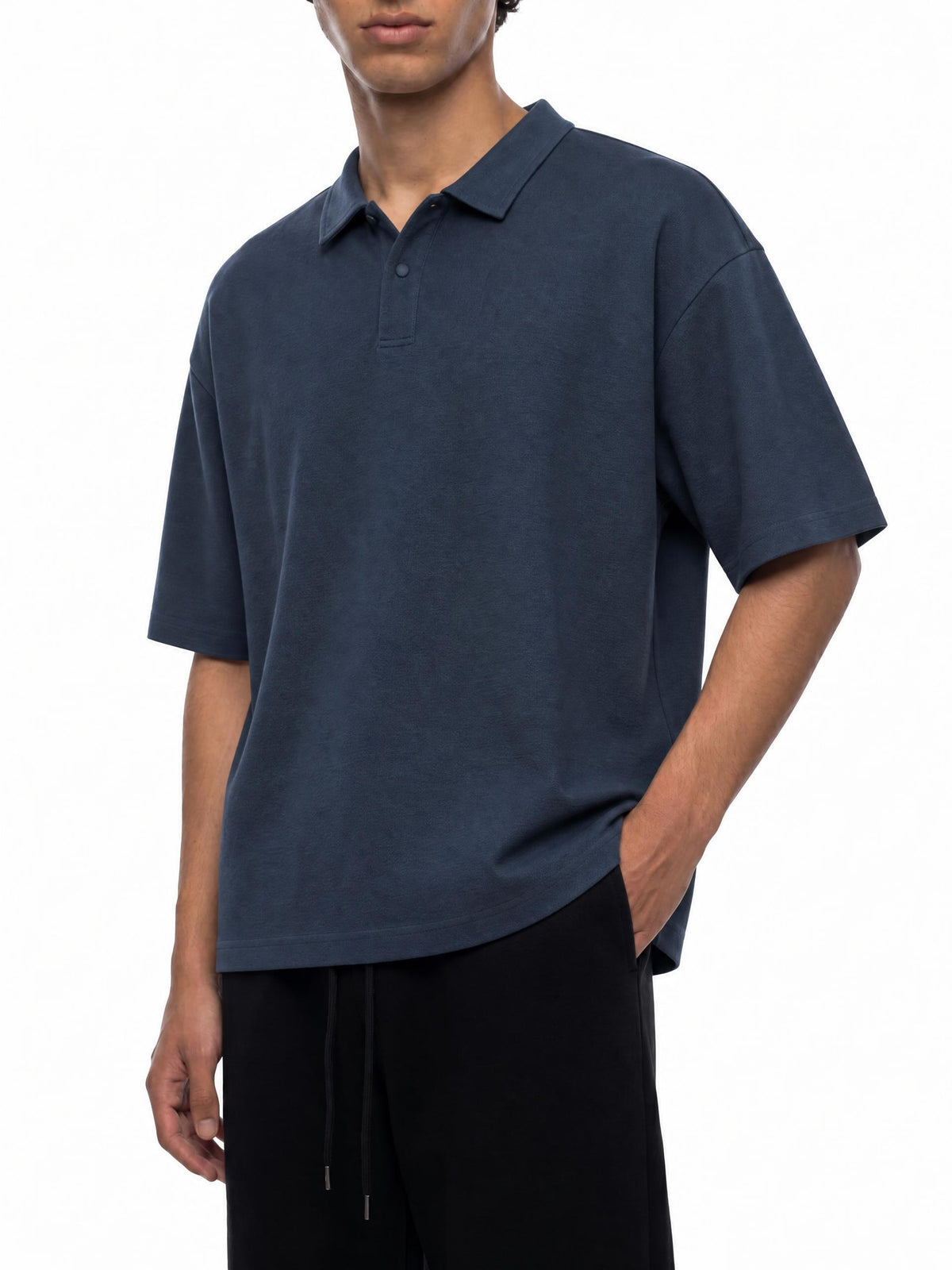 Drop-Shoulder-Short-Sleeve-Polo-mens-customisable-blue-navy-black-white