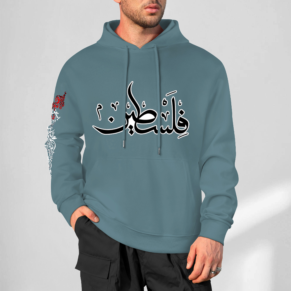 mens-cotton-hoodie-in-black-grey-white-maroon-crimson-purple-lightblue-navy-apricot-magenta-palestine