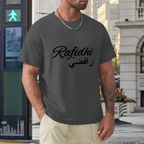 men's-loose-fit-cotton-t-shirt-with-rafidhi-in-black-yellow-white-blue-darkblue-grey-pink-greyblue-purple-maroon-coffee-brown-apricot