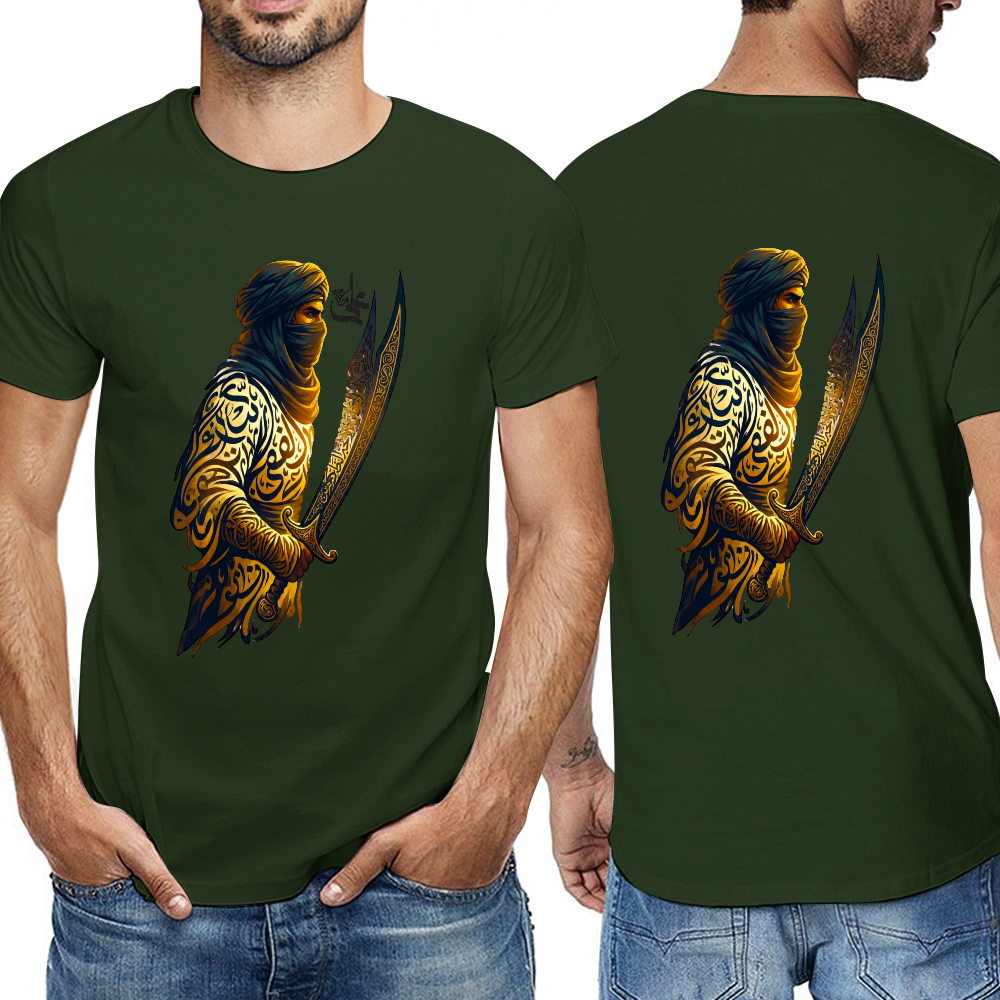 men's-cotton-t-shirt-with-labayka-ya-hussain-in-black-yellow-white-blue-darkblue-grey-pink-greyblue-purple-maroon-coffee-brown-apricot