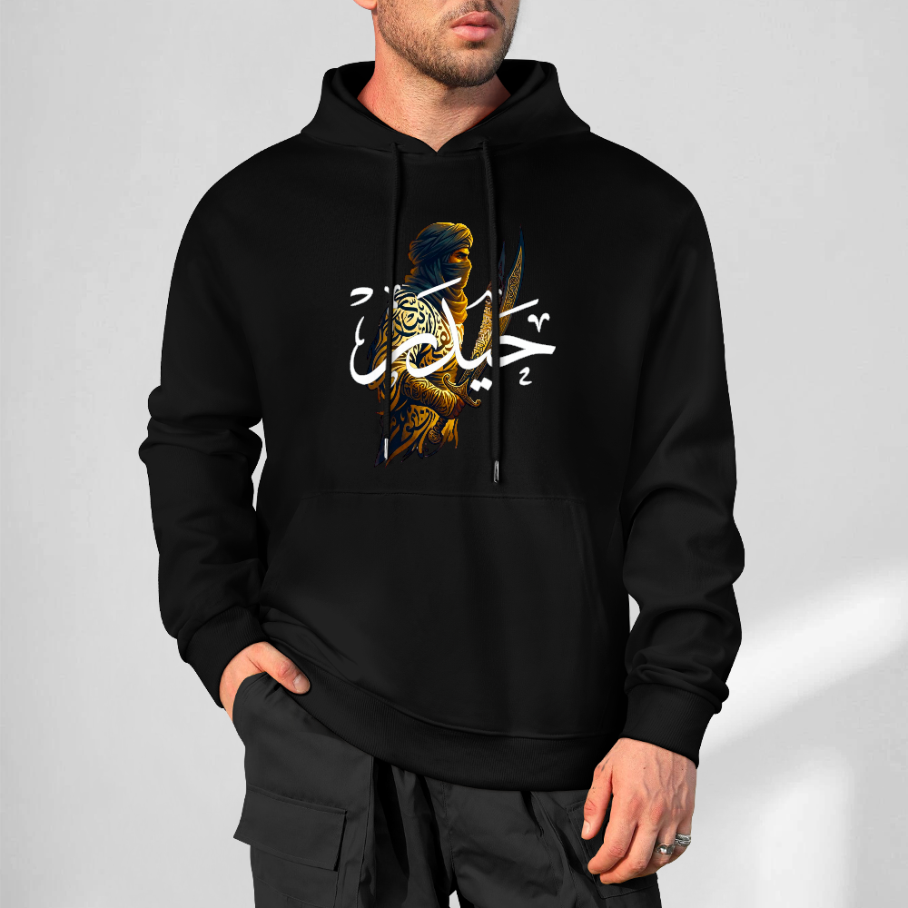 mens-cotton-hoodie-with-ali-warrior-haider-print-in-black-white-magenta-crimson-grey-navy-greyblue-apricot-bordeux-purple