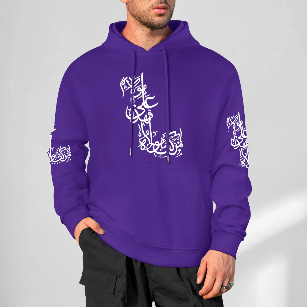 Mens-cotton-hoodie-with-man-kunta-mola-print-in-purple
