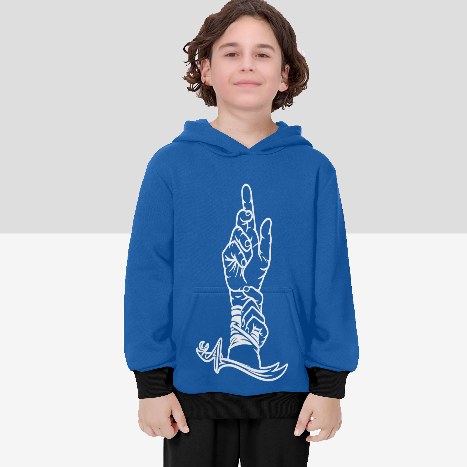 boys-hoodie-with-man-kunto-mawla-zulfiqar-print in-black-white-yellow-grey-blue-lightblue-personalised