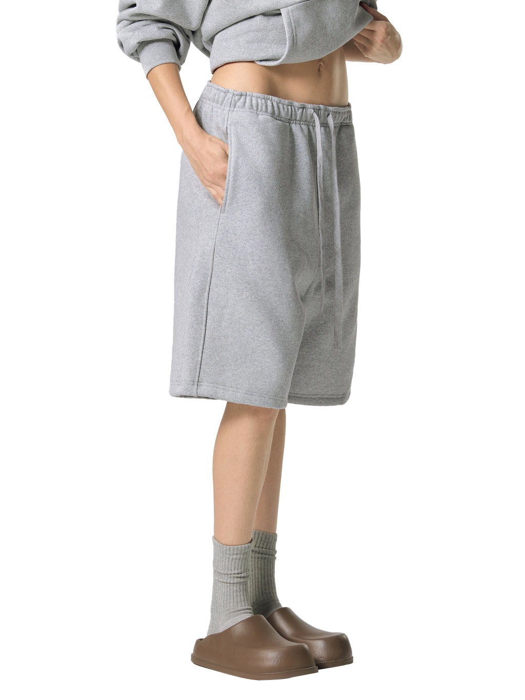 Essential-Heavyweight-Fleece-Shorts-in-black-grey-white-blue-khaki-rown-customisable 